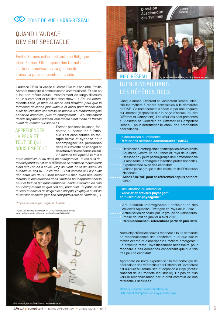 Lettre d'information numéro 11, sur l'audace.